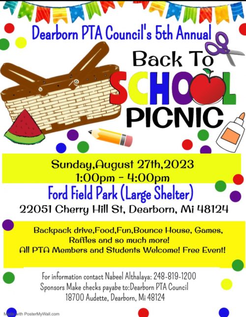 Flyer for PTA Council's back-to-school picnic