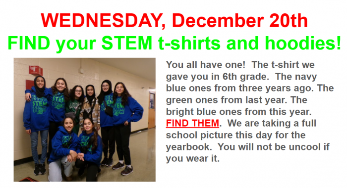 Wear Your STEM Shirt Tomorrow!